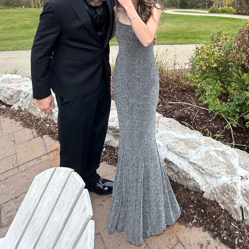 Silver sparkling formal gown